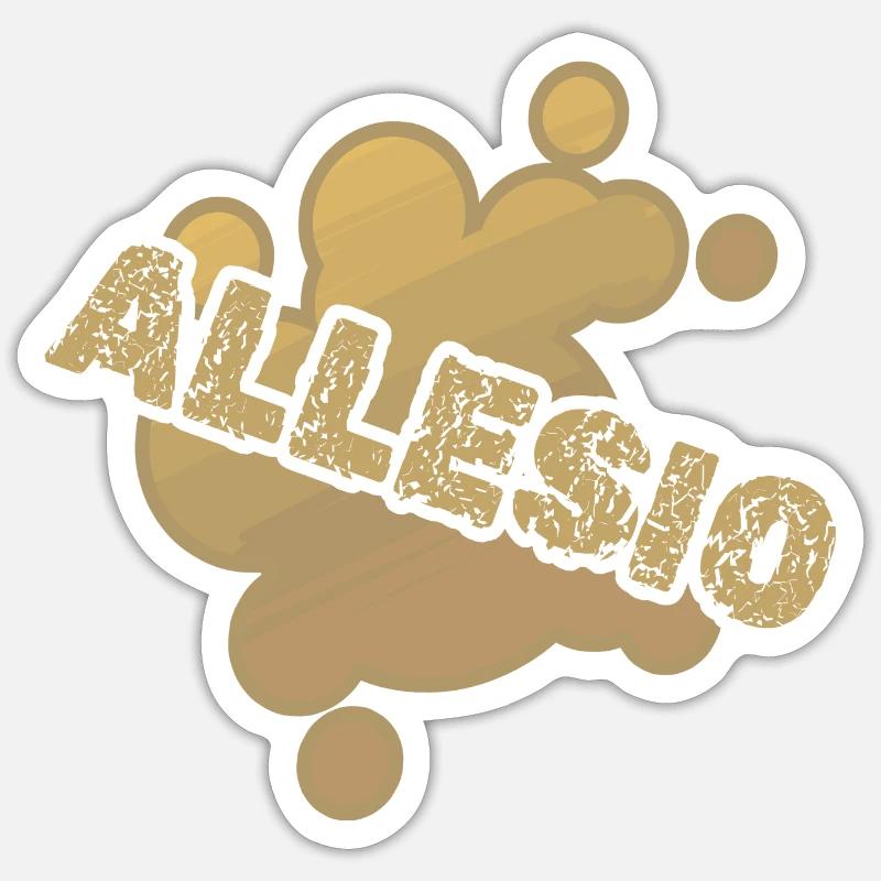 Naissance du bébé Allesio - Sticker taille S (10 x 10 cm) - blanc mat