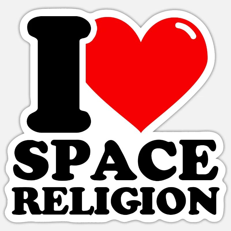 J’aime la religion de l’espace Sticker taille S (10 x 10 cm)