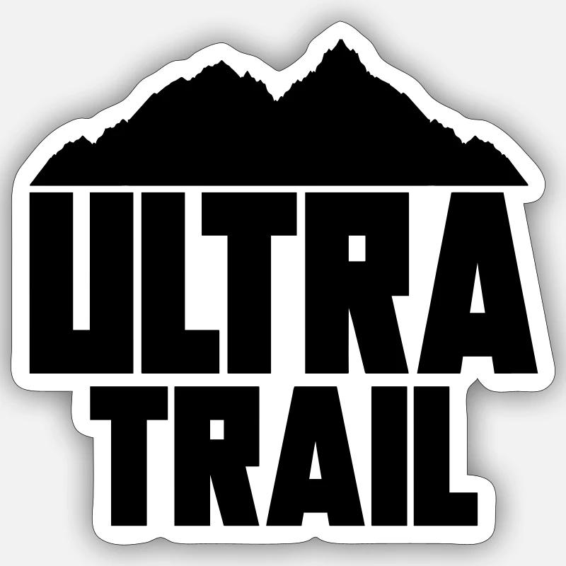 Ultra trail - Sticker Größe S (10 x 10 cm) - Mattweiß