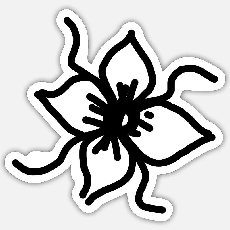 Fleurs de fleurs - Sticker taille S (10 x 10 cm) - blanc mat