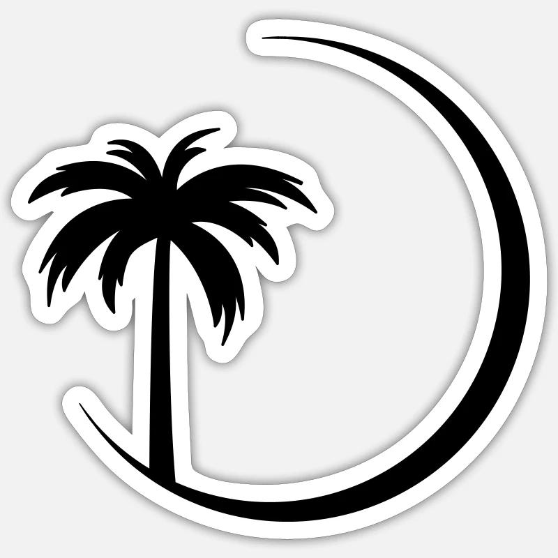 Palm Sun 01 - Sticker size S (10 x 10 cm) - white matte