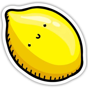 lemon - Sticker size S (10 x 10 cm) - white matte - Front