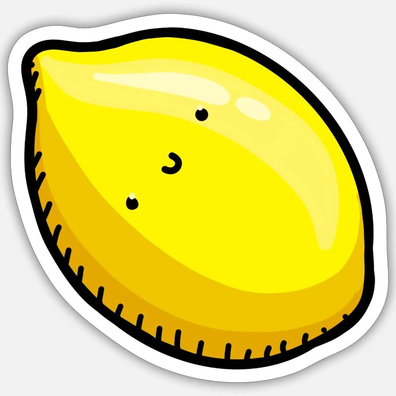 Zitrone - Sticker Größe S (10 x 10 cm) - Mattweiß