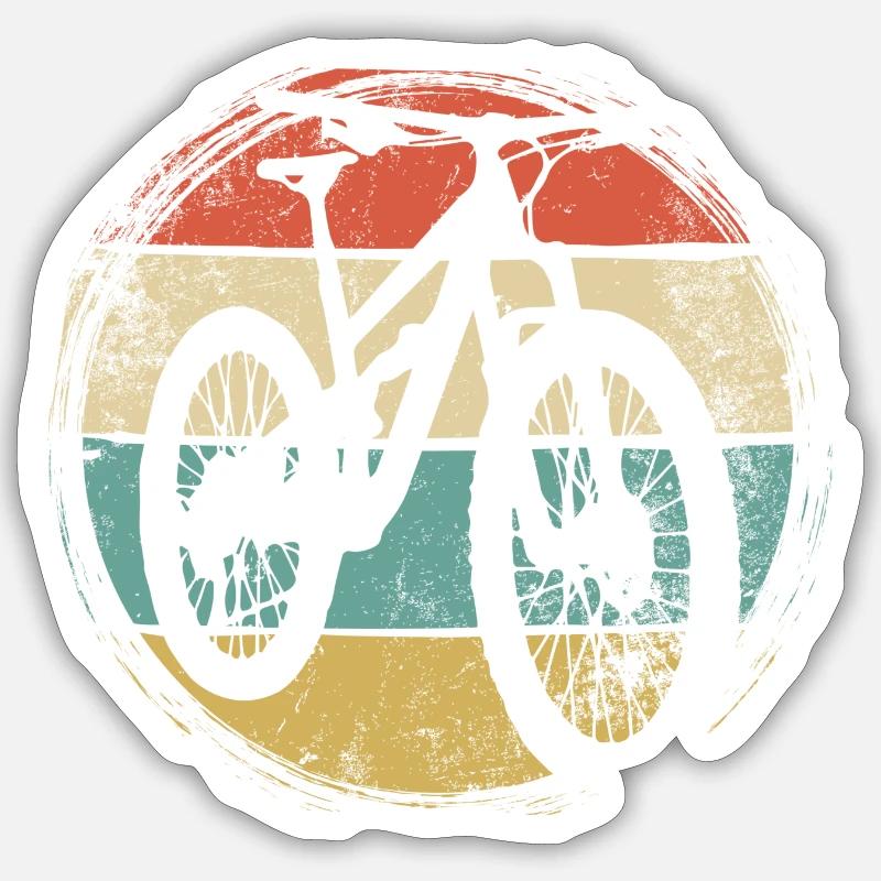 Retro Cycle Sunset Stripes - Sticker size S (10 x 10 cm) - white matte