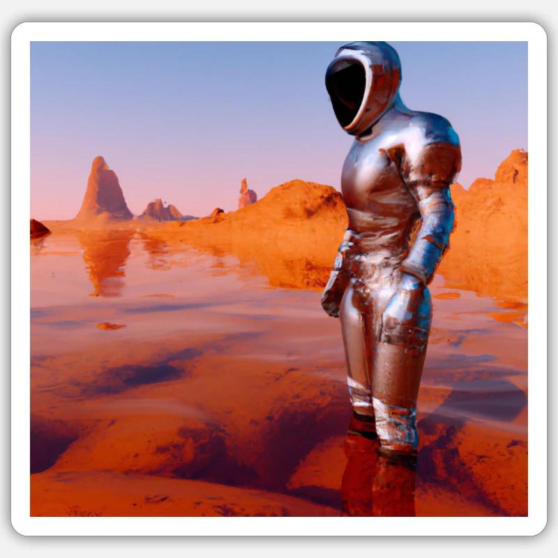 Diver on Mars Sticker Größe S (10 x 10 cm)