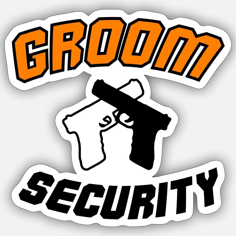 Groom Security - Sticker Größe S (10 x 10 cm) - Mattweiß