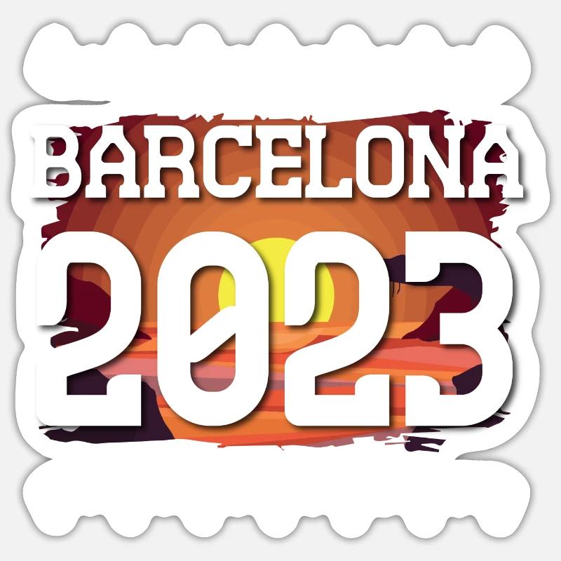 Barcelone 2023 - Sticker taille S (10 x 10 cm) - blanc mat