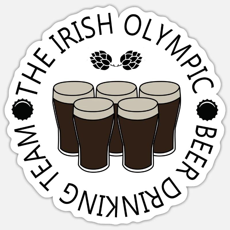 Irisches Biertrinkteam Sticker Größe S (10 x 10 cm)