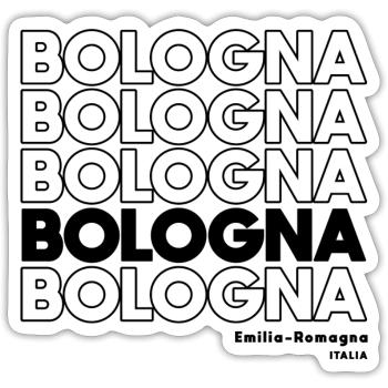 Bologna Lettering Design Emilia-Romagna - Sticker size S (10 x 10 cm) - white matte - Front