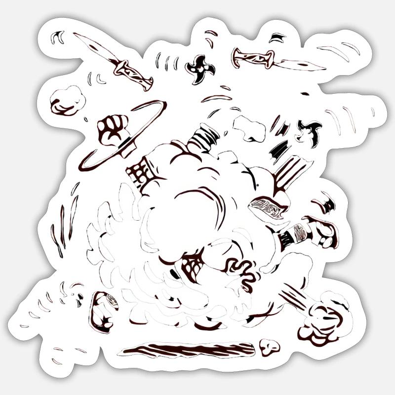 ninja training Sticker Größe S (10 x 10 cm)