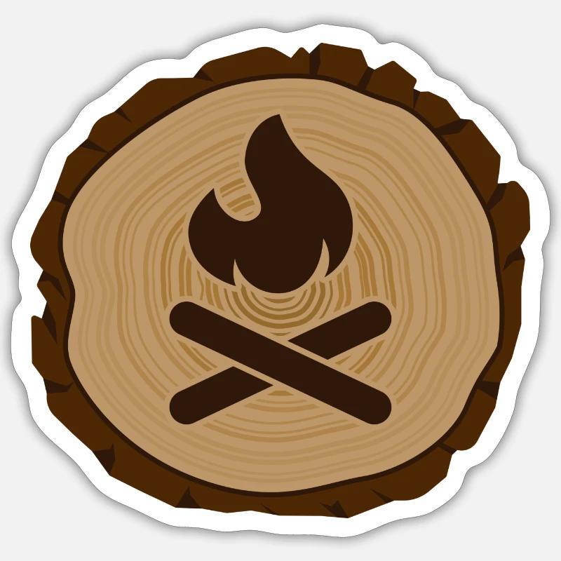 Bushcraft Wildcamping Survival Campfire - Sticker size S (10 x 10 cm) - white matte