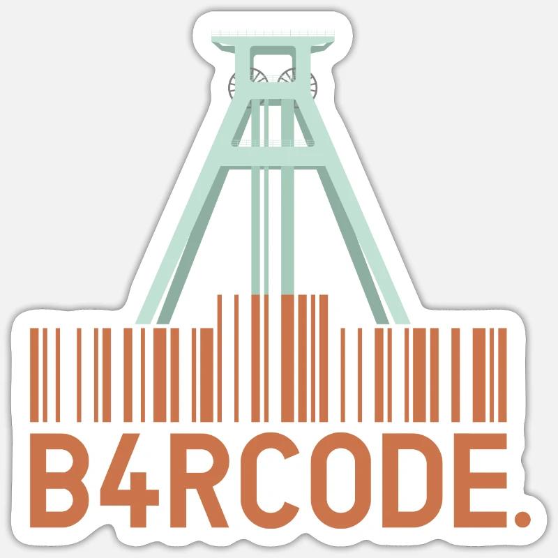 B4RCODE. Bochum - Sticker Größe S (10 x 10 cm) - Mattweiß