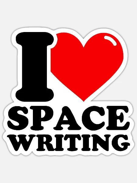 Ich liebe Space writing - Sticker Größe S (10 x 10 cm) - Mattweiß