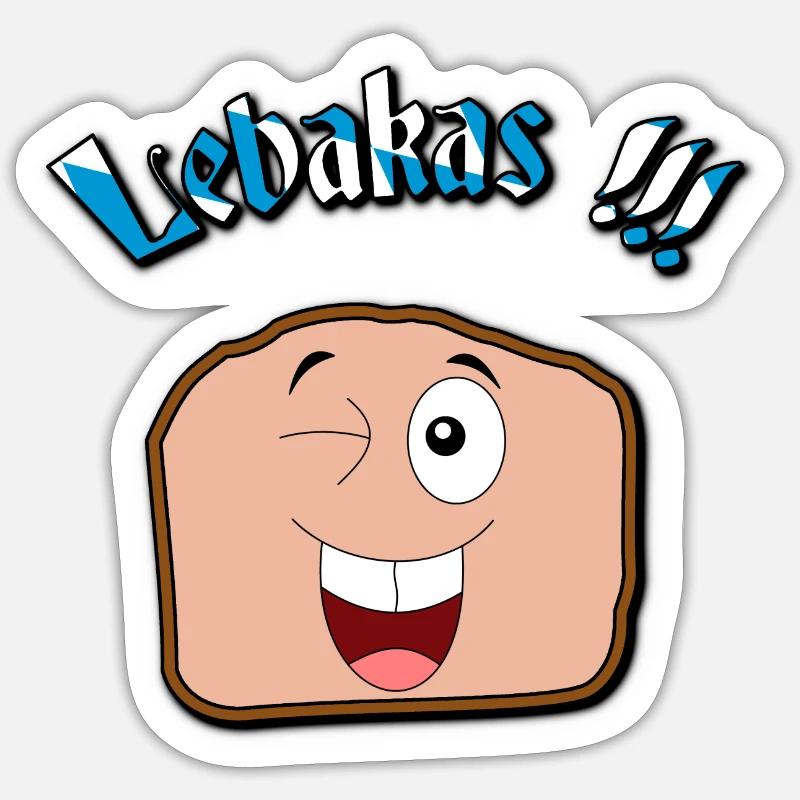 Lebakas / Leberkäse / Fleischkäse V2 Sticker Größe S (10 x 10 cm)