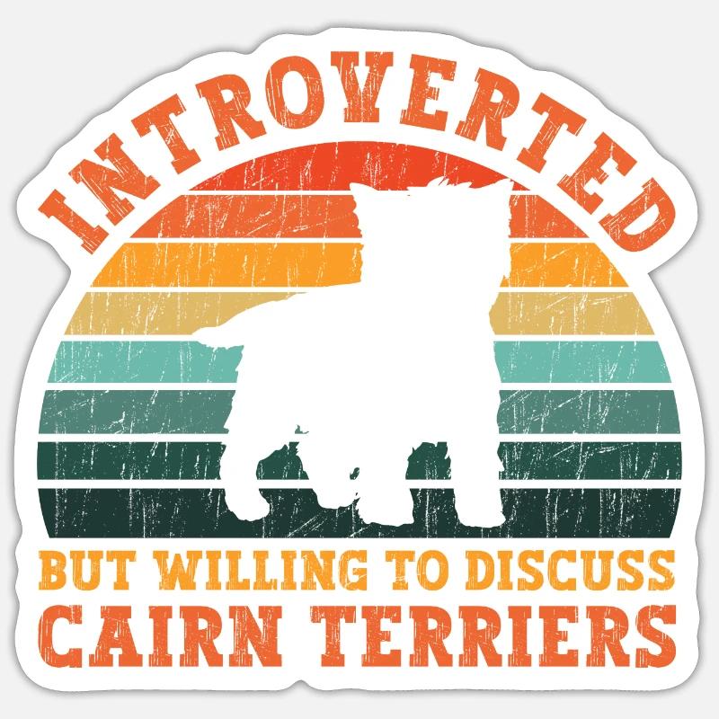 Cairn Terrier Chien - Sticker taille S (10 x 10 cm) - blanc mat