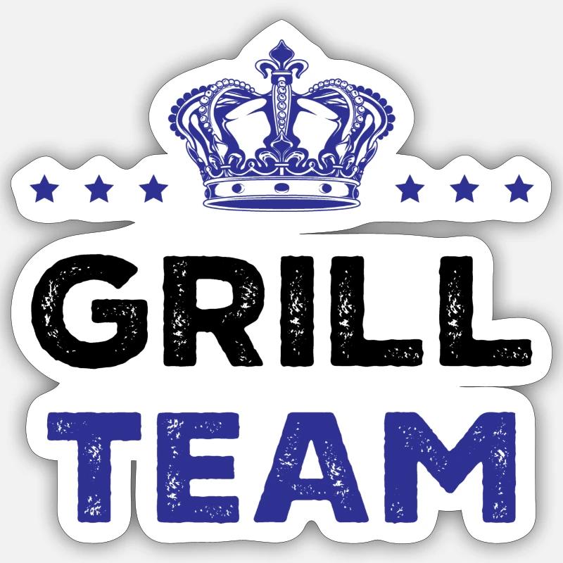 Grill Team - Sticker size S (10 x 10 cm) - white matte