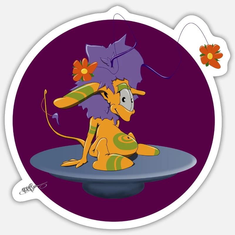 Sweete Portrait - Sticker Größe S (10 x 10 cm) - Mattweiß