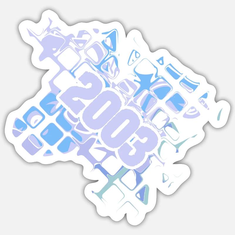 Année 2003 - Sticker taille S (10 x 10 cm) - blanc mat
