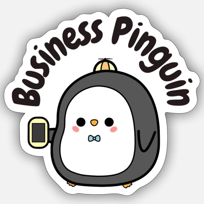 Manchot d’affaires - Sticker taille S (10 x 10 cm) - blanc mat