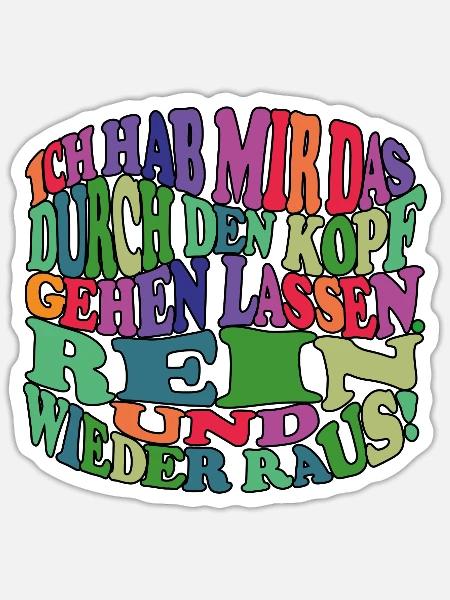 witziges Nicht-Nachdenken-Design / lustige Sprüche - Sticker Größe S (10 x 10 cm) - Mattweiß