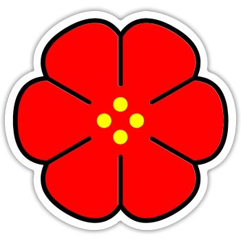 Flower Vector - Sticker size S (10 x 10 cm) - white matte - Front