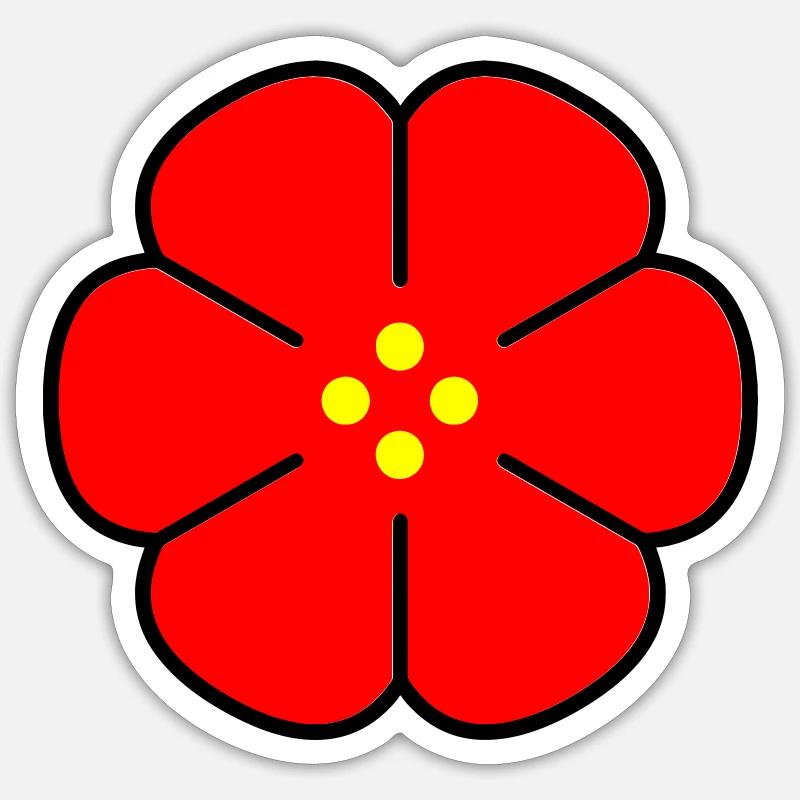 Vecteur fleur - Sticker taille S (10 x 10 cm) - blanc mat