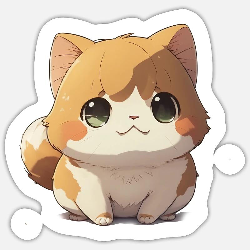 Chat | Chatons | Bébé chat | Chat d’anime mignon Sticker taille S (10 x 10 cm)