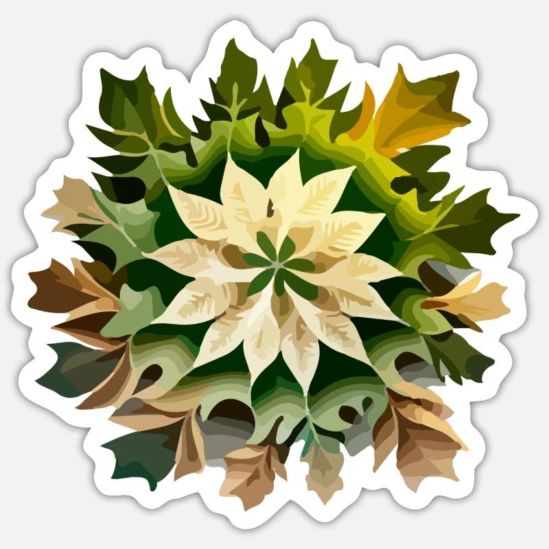 Les feuilles naturelles - Sticker taille S (10 x 10 cm) - blanc mat