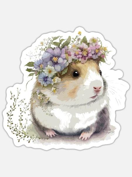 Meerschweinchen - Sticker Größe S (10 x 10 cm) - Mattweiß