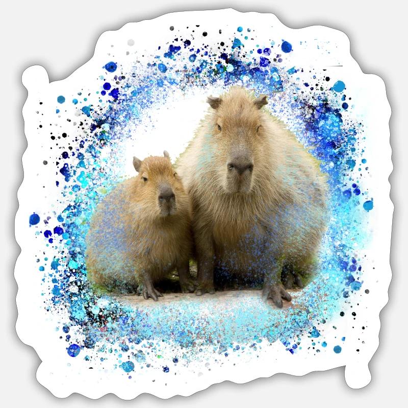 Capybara,Pig,Graffiti,Capybara,Duo Sticker size S (10 x 10 cm)