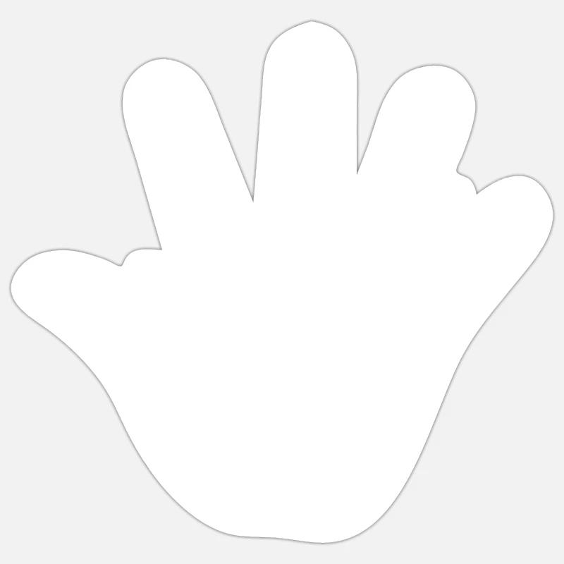 Hand - Sticker size S (10 x 10 cm) - white matte
