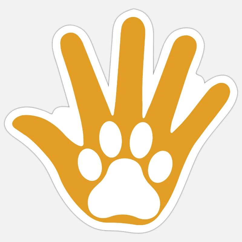 Hand - Sticker size S (10 x 10 cm) - white matte