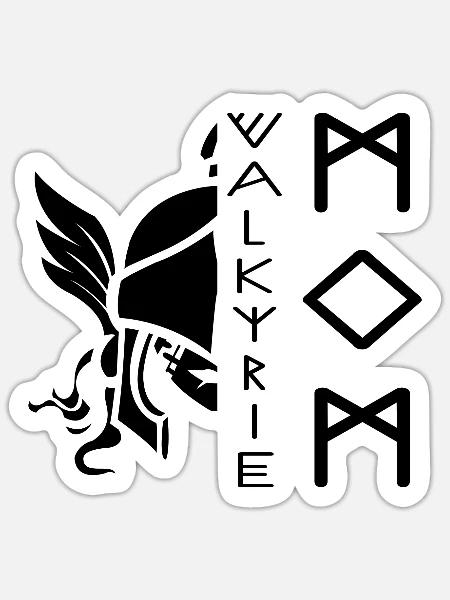 Frau Mythologie Wikingermutter Walküre - Sticker Größe S (10 x 10 cm) - Mattweiß