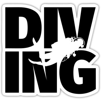 Tauchen - Sticker Größe S (10 x 10 cm) - Mattweiß - Vorne