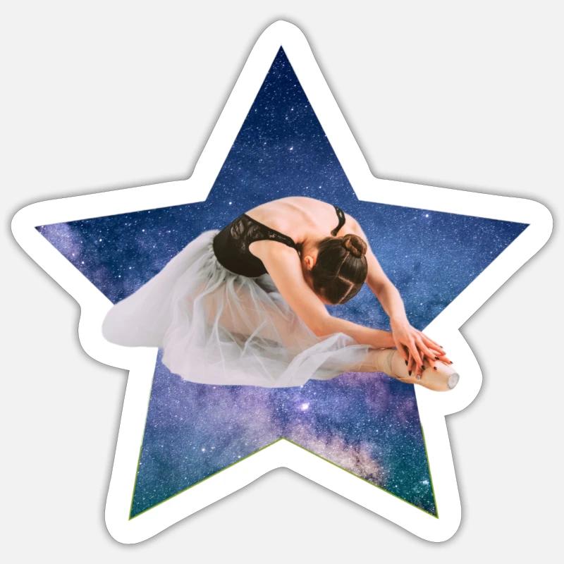 Danseuse étoile - Sticker taille S (10 x 10 cm) - blanc mat