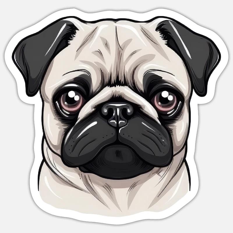Pug Sticker size S (10 x 10 cm)