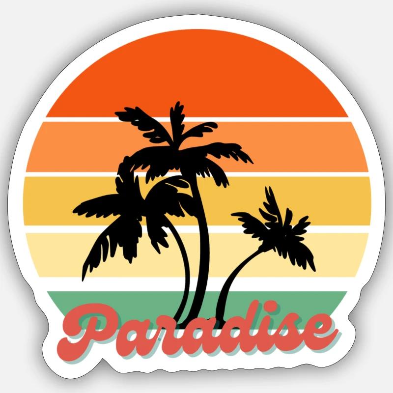 Paradise - Sticker Größe S (10 x 10 cm) - Mattweiß