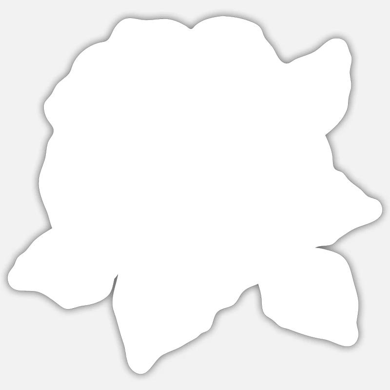 Rose blanche Sticker taille S (10 x 10 cm)