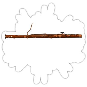 Orchester Bassoon Blasinstrument Fagott - Sticker Größe S (10 x 10 cm) - Mattweiß - Vorne