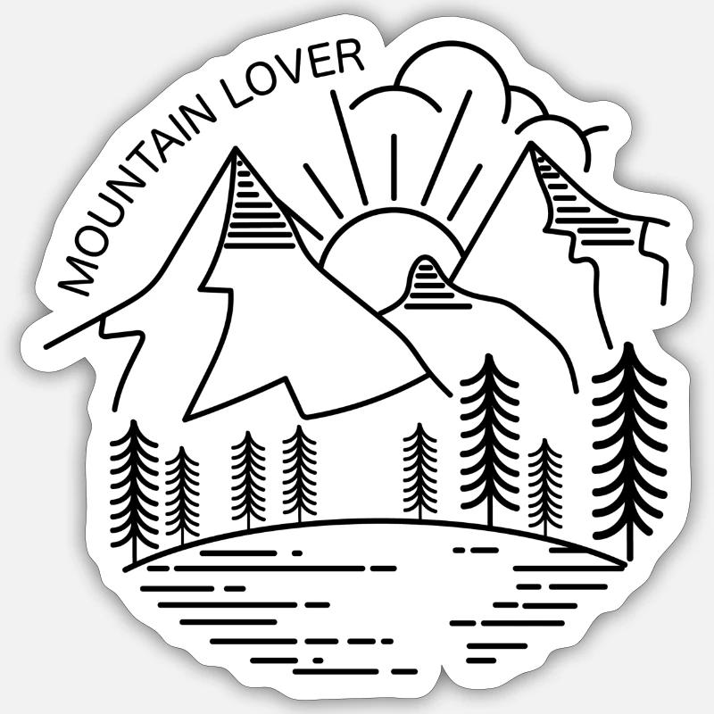 Mountain Lover - Sticker Größe S (10 x 10 cm) - Mattweiß