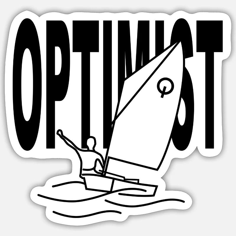 Optimist - Sticker Größe S (10 x 10 cm) - Mattweiß