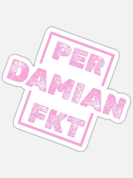 Perfekt Damian - Sticker Größe S (10 x 10 cm) - Mattweiß