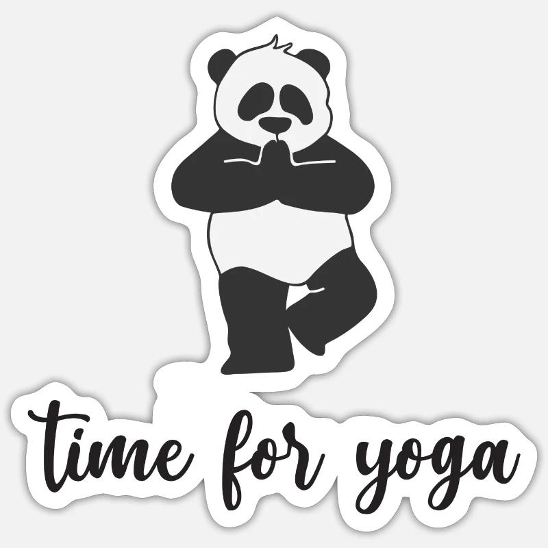 C’est le temps du yoga - Sticker taille S (10 x 10 cm) - blanc mat