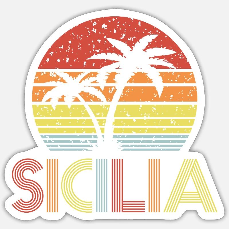 Sicilia - Sticker taille S (10 x 10 cm) - blanc mat