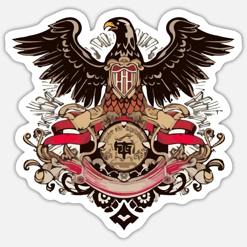 German Eagle - Sticker size S (10 x 10 cm) - white matte