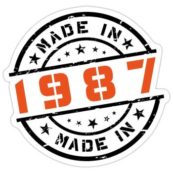 Geburtsjahr Geburtstag Born In - Made in 1987 - Sticker Größe S (10 x 10 cm) - Mattweiß - Vorne