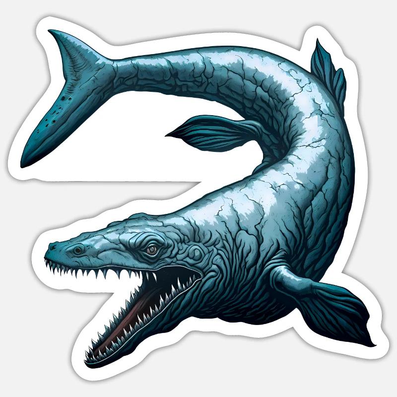 Mosasaure - Sticker taille S (10 x 10 cm) - blanc mat