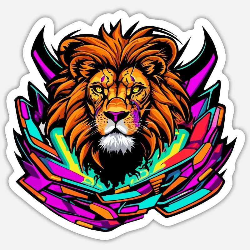Cœur et âme d’un lion - Sticker taille S (10 x 10 cm) - blanc mat