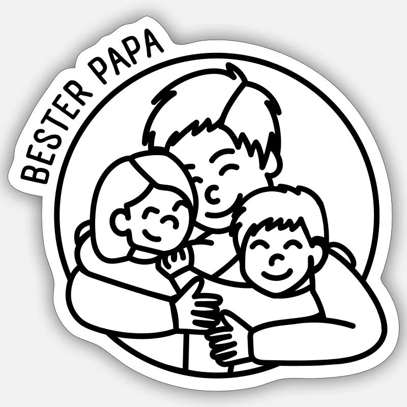 Bester Papa - Sticker Größe S (10 x 10 cm) - Mattweiß