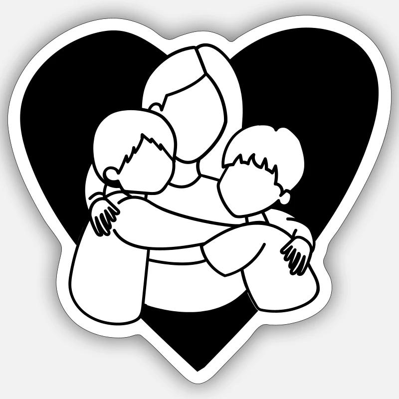 Boy Mom - Sticker Größe S (10 x 10 cm) - Mattweiß